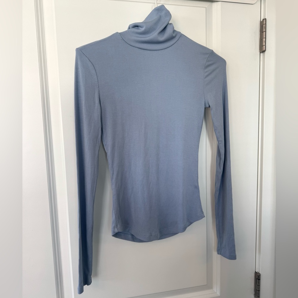 Sunday Best Blue Long Sleeve Fitted Turtleneck